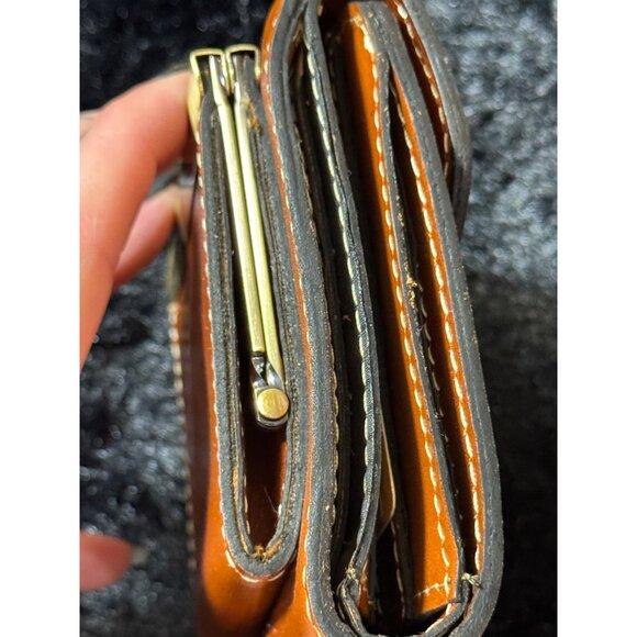 Patricia Nash Brown Leather Bi-Fold Wallet With Kiss-Lock Coin  NWOT - Picture 3 of 9